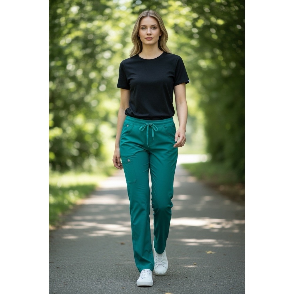 FIGS Technical Collection Scrub Pants XS Green Drawstring Stretch Uniform